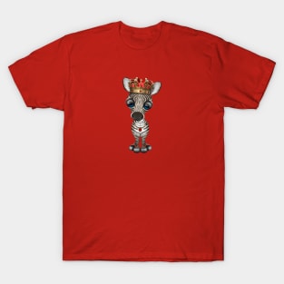 Cute Baby Zebra Wearing Crown T-Shirt